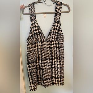 New Zara textured tweed pinafore dress